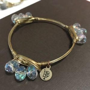 Bourbon and Boweties clear tri bead bangle